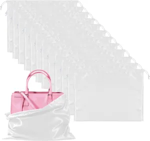 12 Pack Dust Bags For Handbags Travel Storage Pouch, Purse Dust Bags For Storage, Silk Dust Covers With Drawstring For Purse Shoes Boots