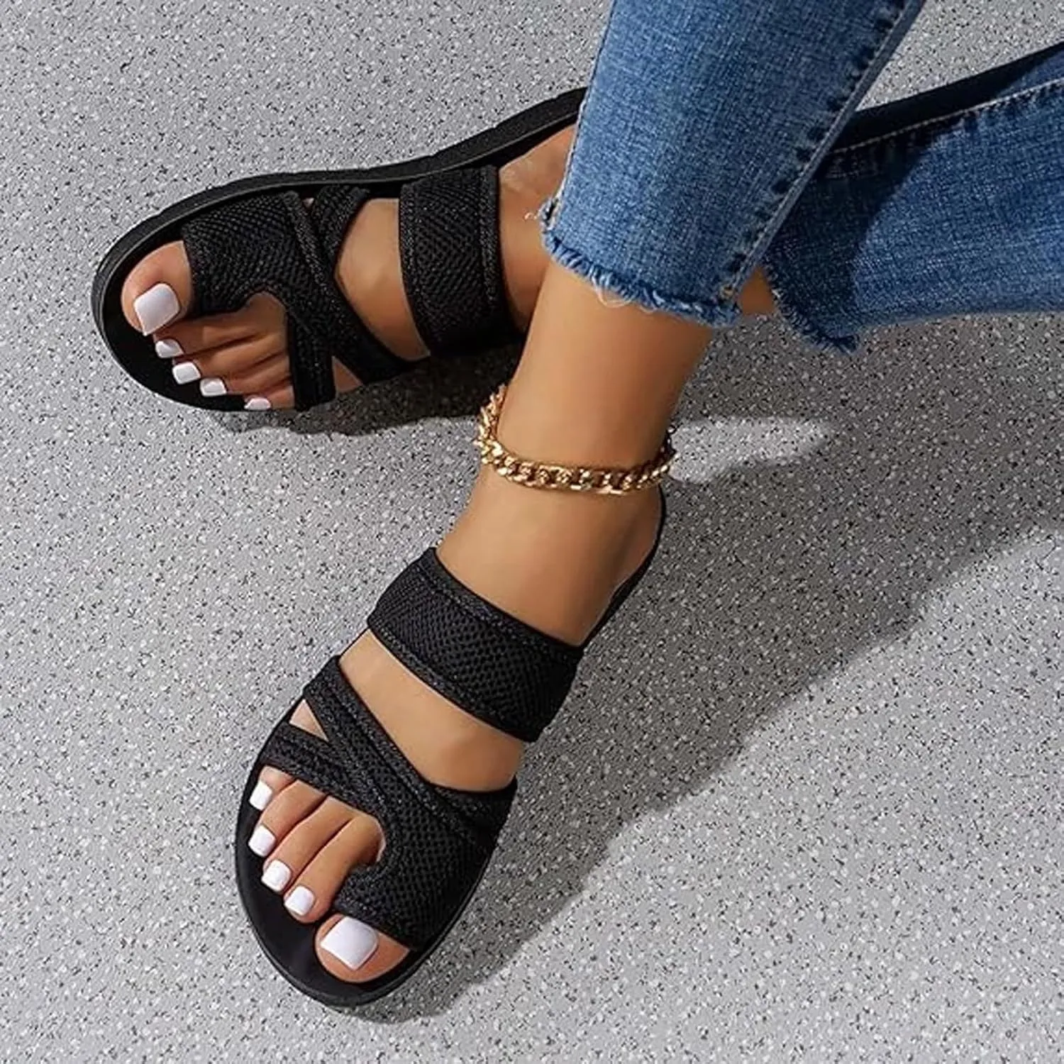 2024women's Hollow Mesh Slide Sandals,Mesh Slide Sandals for women,Arch Support Soft Orthopedic Shoes