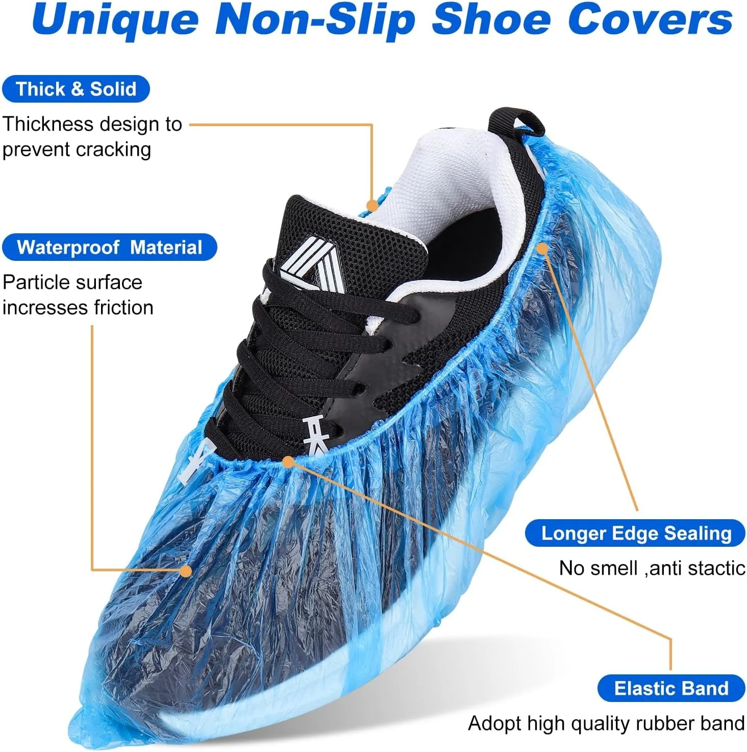 300 Pack (150 Pairs) Shoe Covers Disposable Non Slip for Indoors- Booties for Shoes Covers Boot Covers Plastic Waterproof Shoe Covers Fits Up to Size 11 US Men and 13 US Woemen