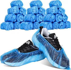 300 Pack (150 Pairs) Shoe Covers Disposable Non Slip for Indoors- Booties for Shoes Covers Boot Covers Plastic Waterproof Shoe Covers Fits Up to Size 11 US Men and 13 US Woemen