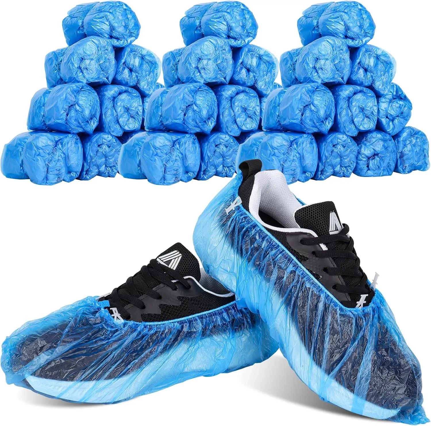 300 Pack (150 Pairs) Shoe Covers Disposable Non Slip for Indoors- Booties for Shoes Covers Boot Covers Plastic Waterproof Shoe Covers Fits Up to Size 11 US Men and 13 US Woemen