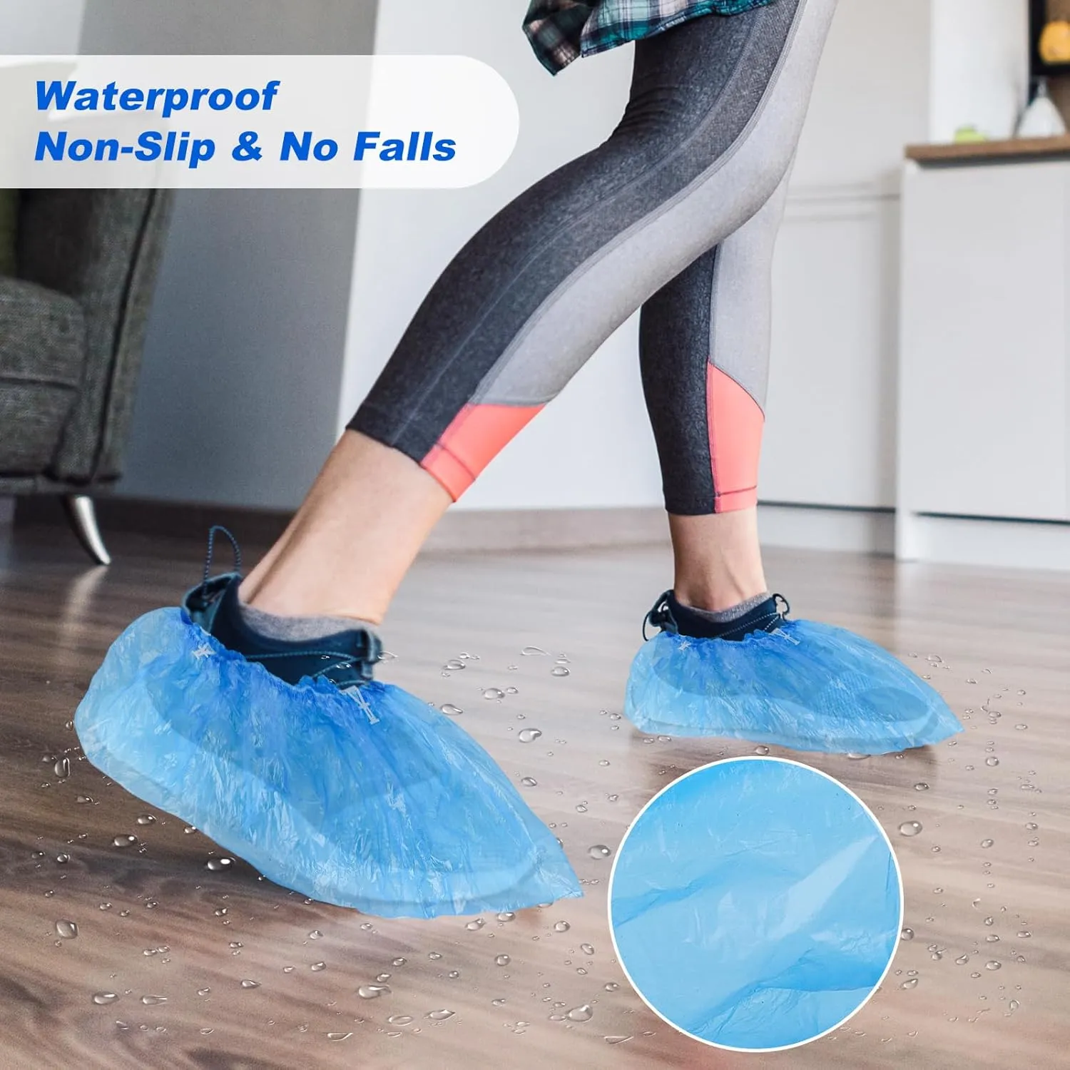 300 Pack (150 Pairs) Shoe Covers Disposable Non Slip for Indoors- Booties for Shoes Covers Boot Covers Plastic Waterproof Shoe Covers Fits Up to Size 11 US Men and 13 US Woemen