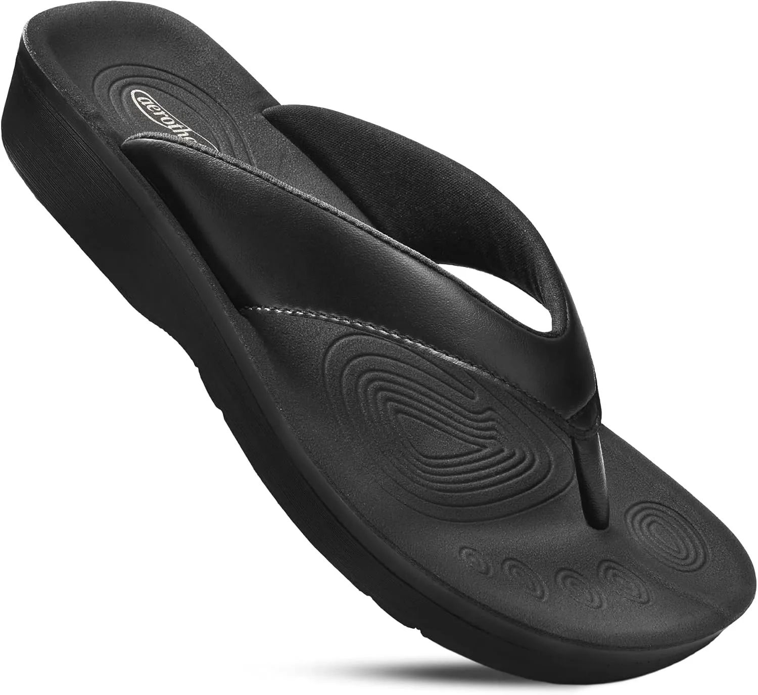 AEROTHOTIC Arch Support Flip Flops for women Stylish Cushioned Padded Straps with Soft Toe Post Slip on Footwear Dressy Travel Recovery Outdoor Comfortable Walking Women Sandals