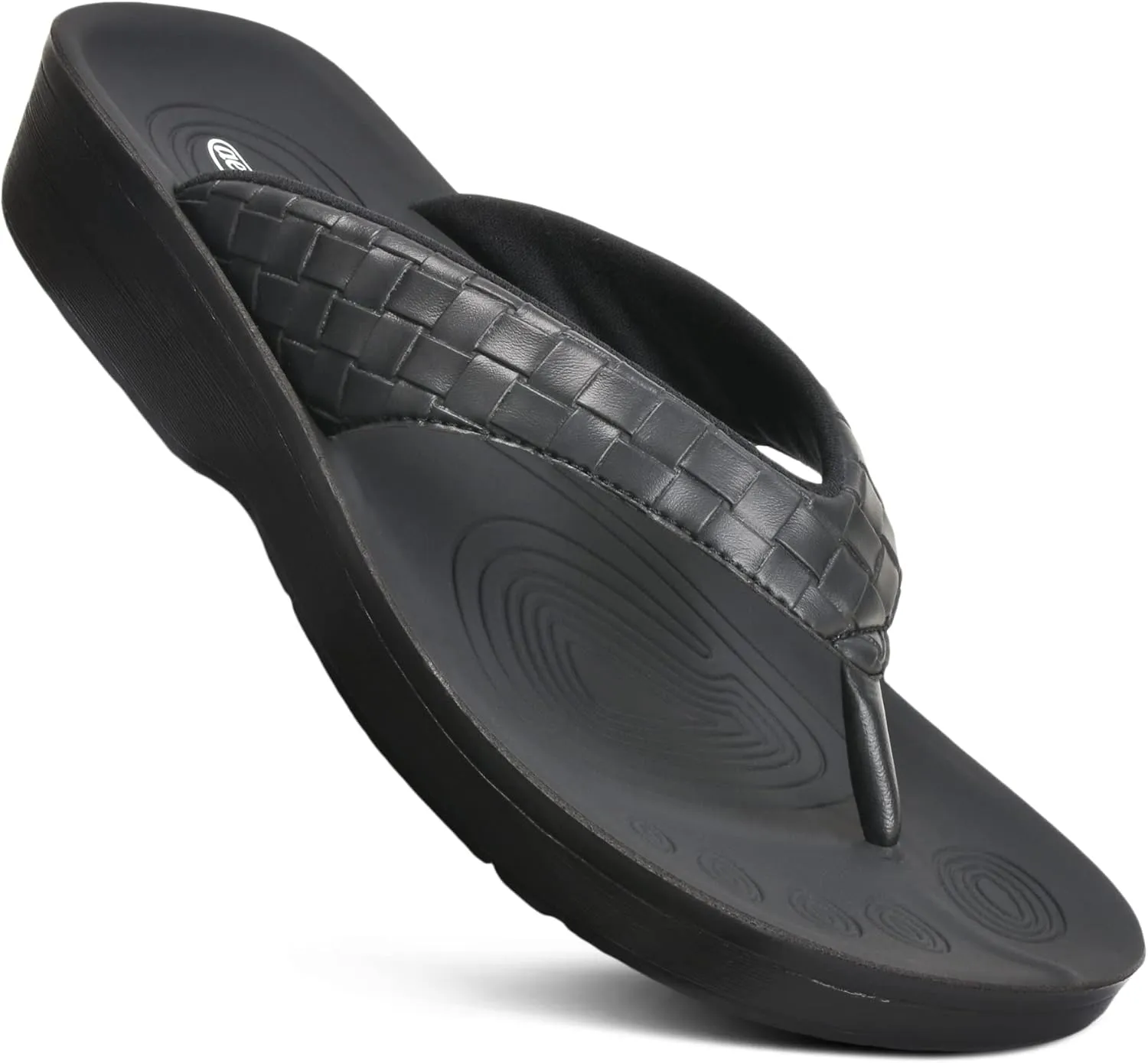 AEROTHOTIC Arch Support Flip Flops for women Stylish Cushioned Padded Straps with Soft Toe Post Slip on Footwear Dressy Travel Recovery Outdoor Comfortable Walking Women Sandals
