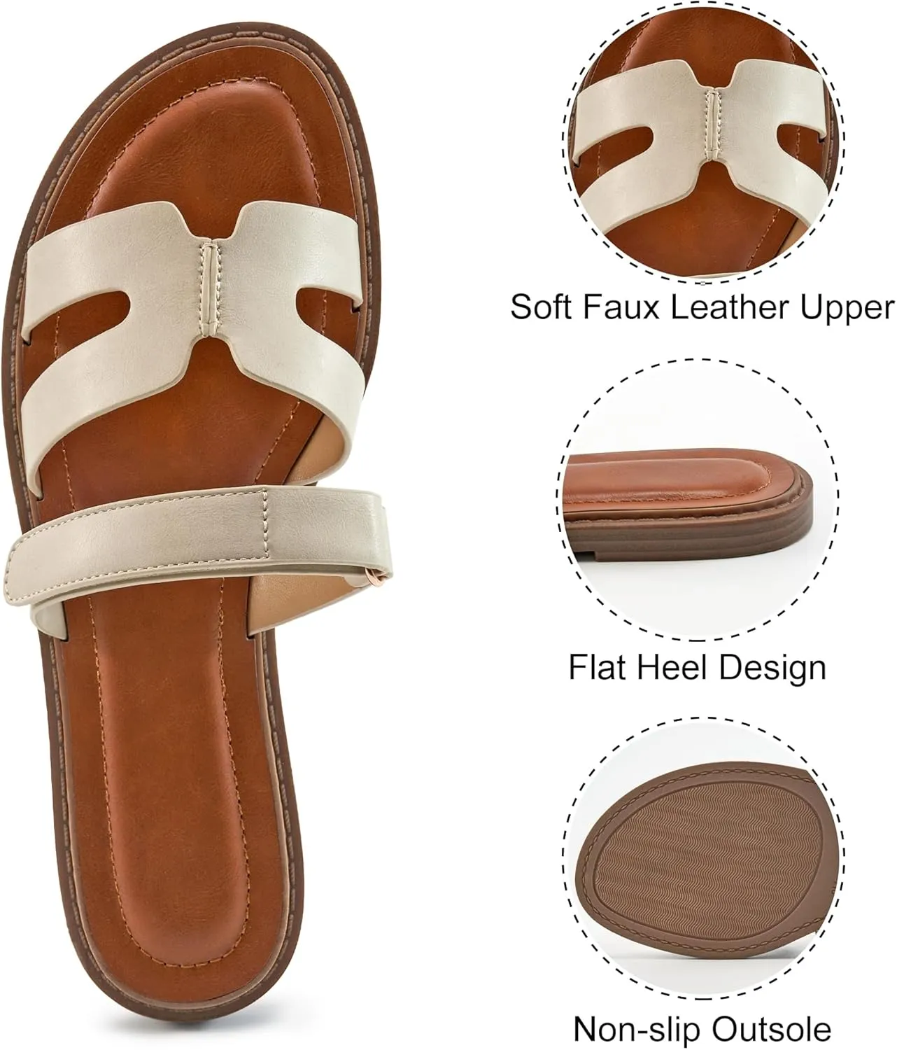Alicegana Sandals for Women 2025 Dressy: Summer Flat Comfortable Slip on Shoes Fashion Walking Sandals Women