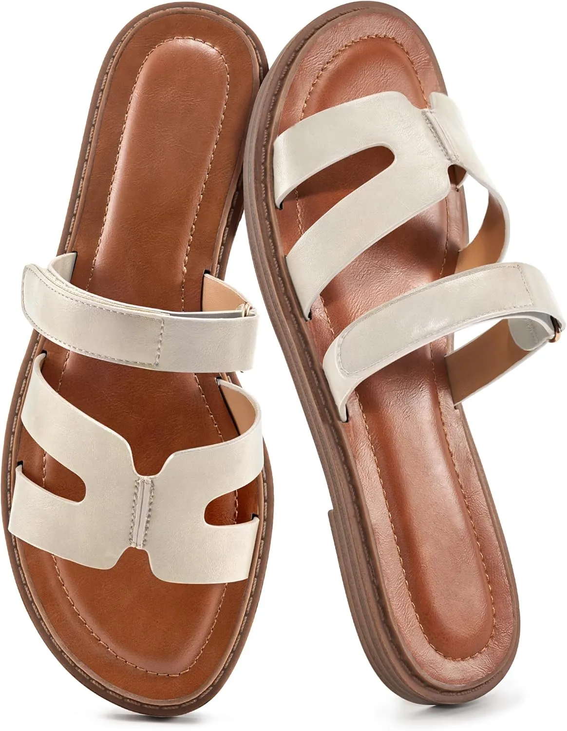 Alicegana Sandals for Women 2025 Dressy: Summer Flat Comfortable Slip on Shoes Fashion Walking Sandals Women