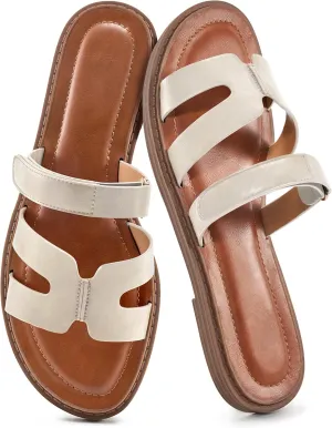 Alicegana Sandals for Women 2025 Dressy: Summer Flat Comfortable Slip on Shoes Fashion Walking Sandals Women