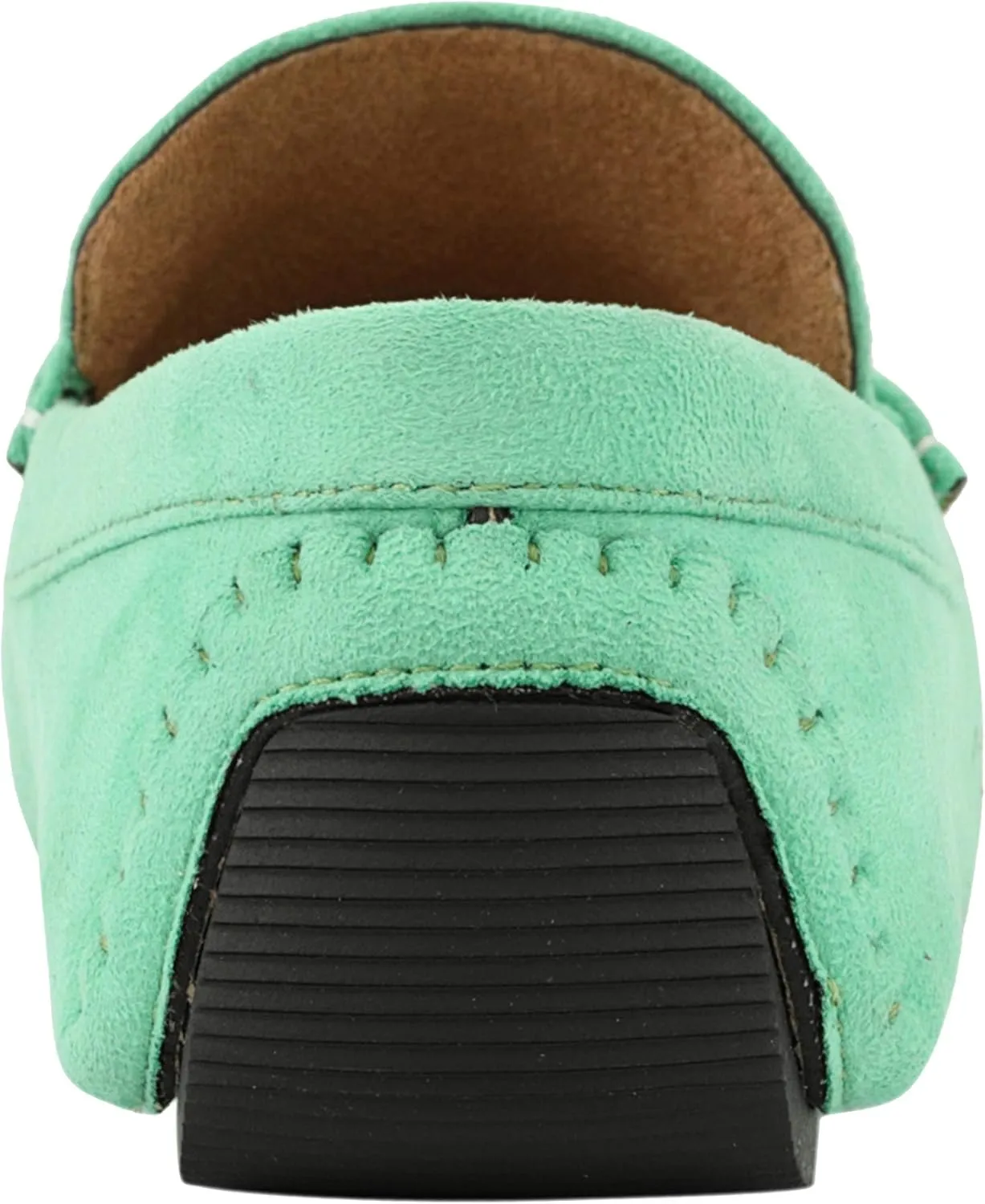 Amali Walken Men's Casual Slip-On Loafers, Driving Moccasin Shoes for Men with Silver Buckle, Available in Plush Microfiber and PU Leather