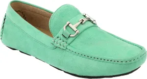Amali Walken Men's Casual Slip-On Loafers, Driving Moccasin Shoes for Men with Silver Buckle, Available in Plush Microfiber and PU Leather