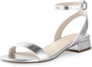 Ankis Black Nude White Red Women Sandals Comfortable Walking Strappy Open Toe Sandals for Women Dressy Summer 1 Inch Low block Heel Flat Adjustable Ankle Strap Wide Available Shoes 2024