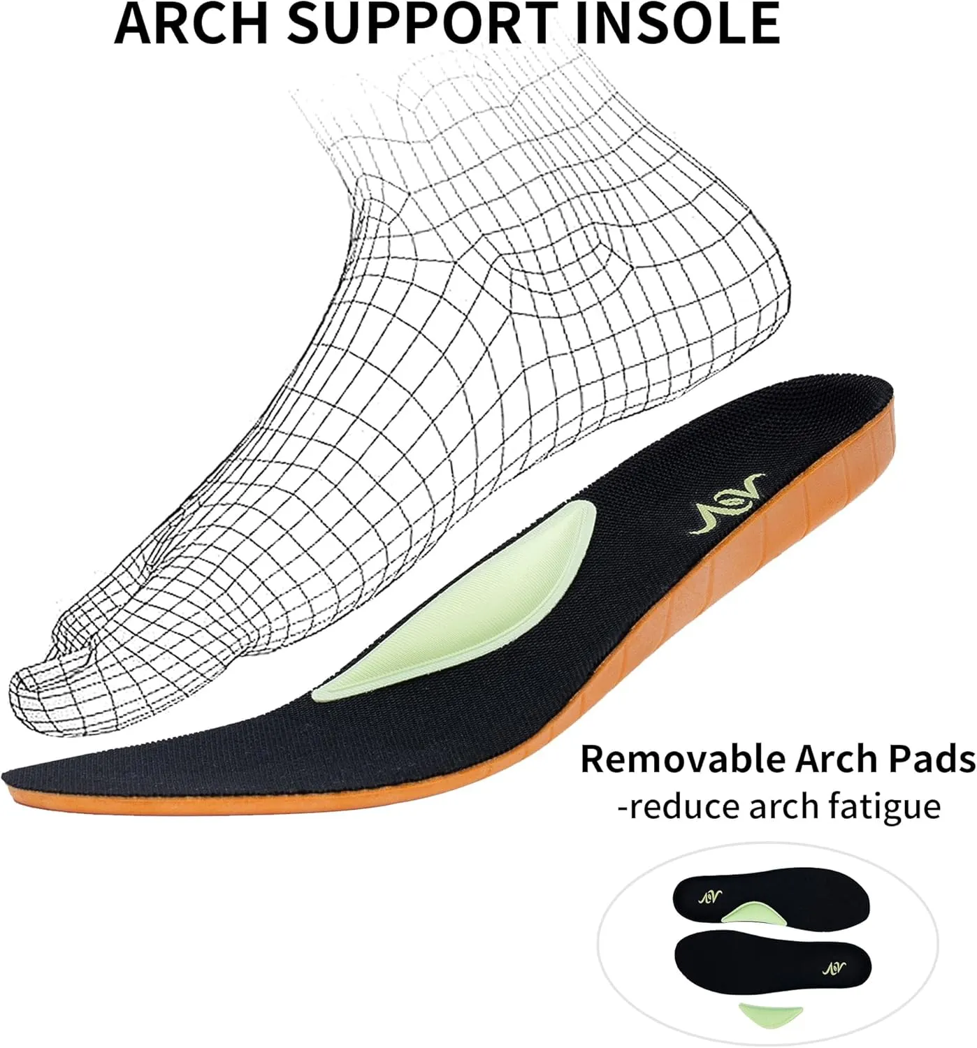 AOV Womens Walking Orthotic Shoes Lightweight Breathable Sneakers with Arch Support for Running Gym Workout