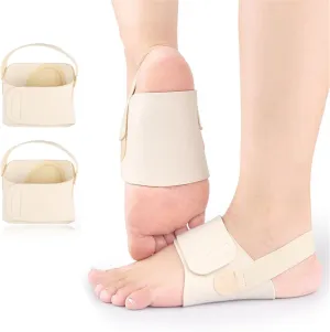 Arch Support Sleeves - Upgrade Adjustable Orthotic Wrap Compression Arch Support Brace with Gel Pad for Flat Feet & Plantar Fasciitis Pain Relief - Unisex - 1 Pair (Skin)