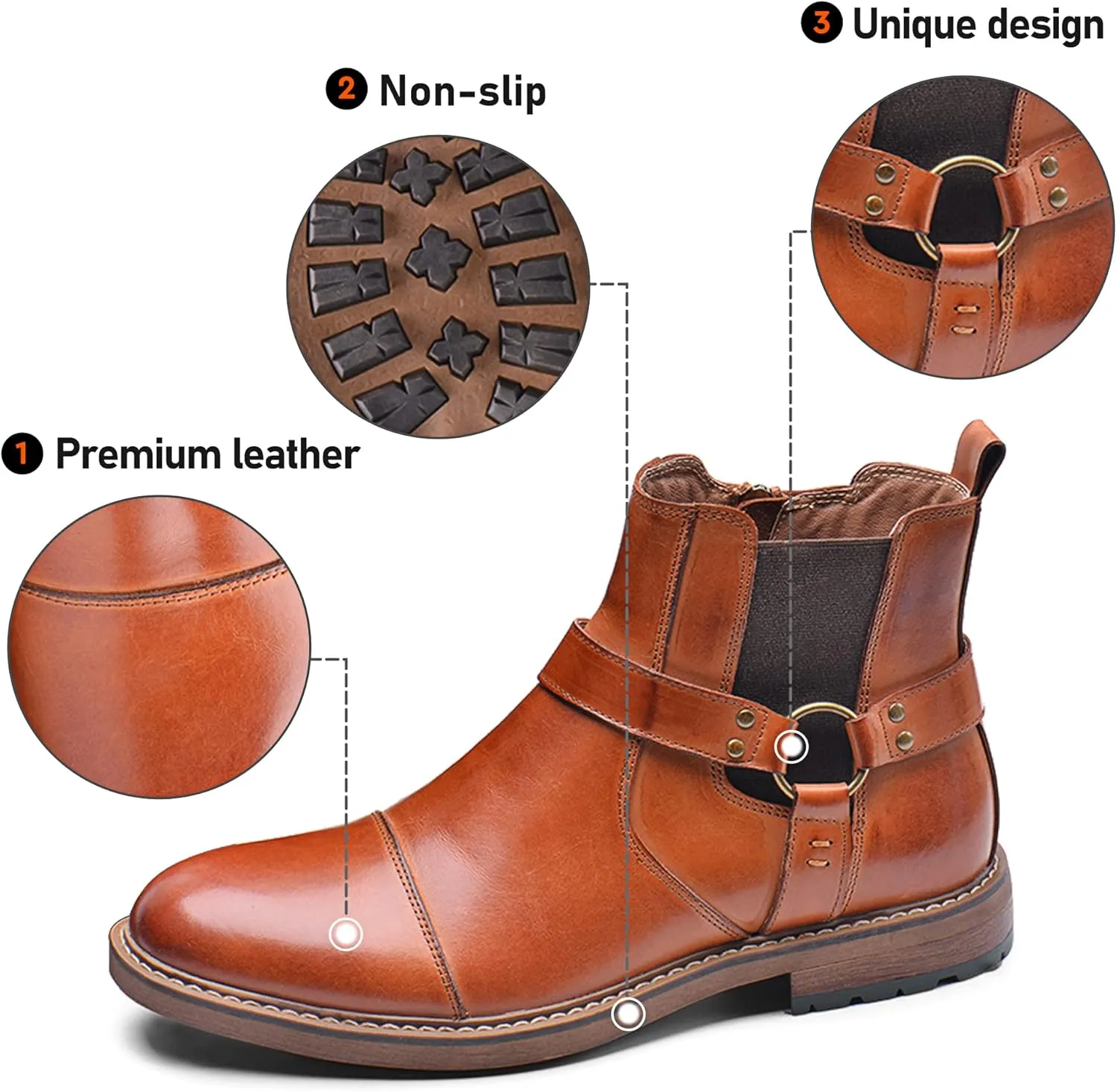 Arkbird Chelsea Ankle Boots for Men Genuine Leather Oxford Casual and Formal Dress Boot