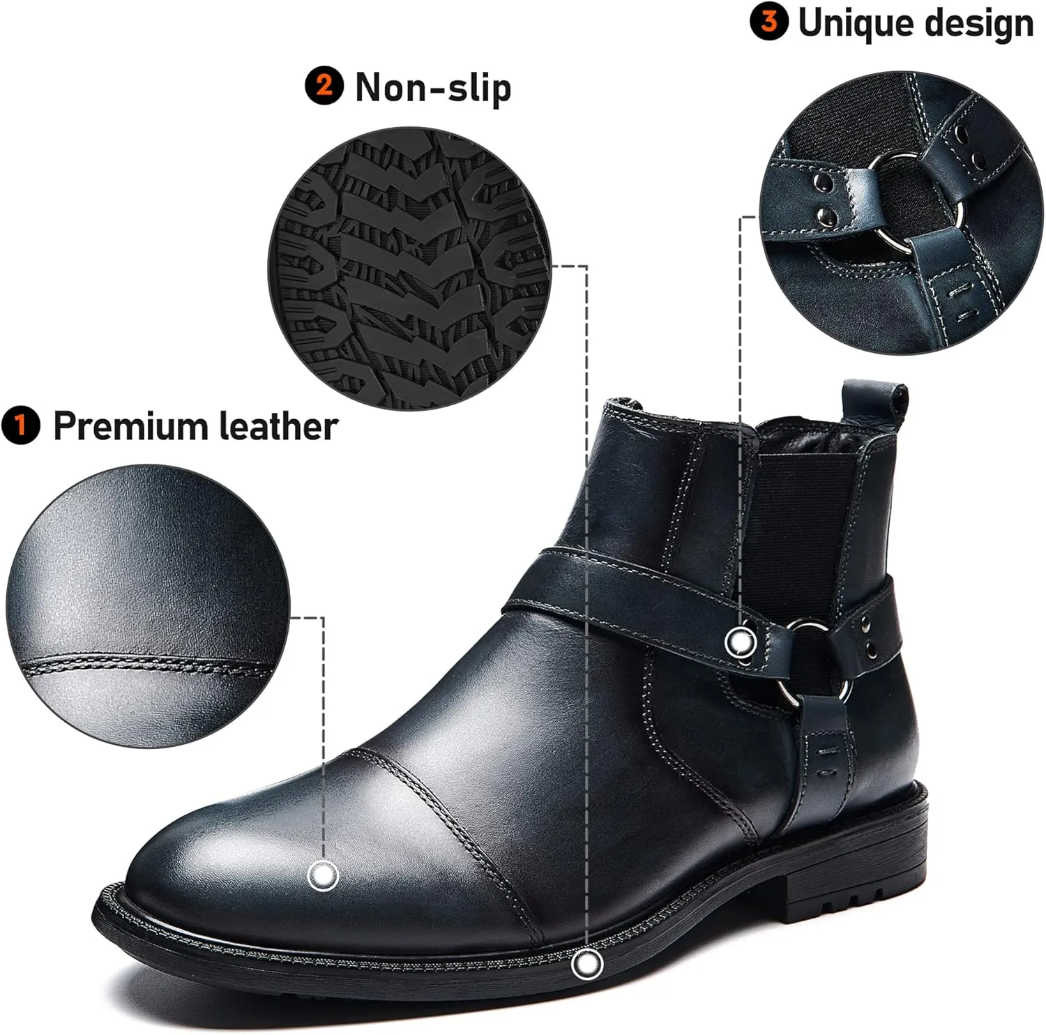 Arkbird Chelsea Ankle Boots for Men Genuine Leather Oxford Casual and Formal Dress Boot