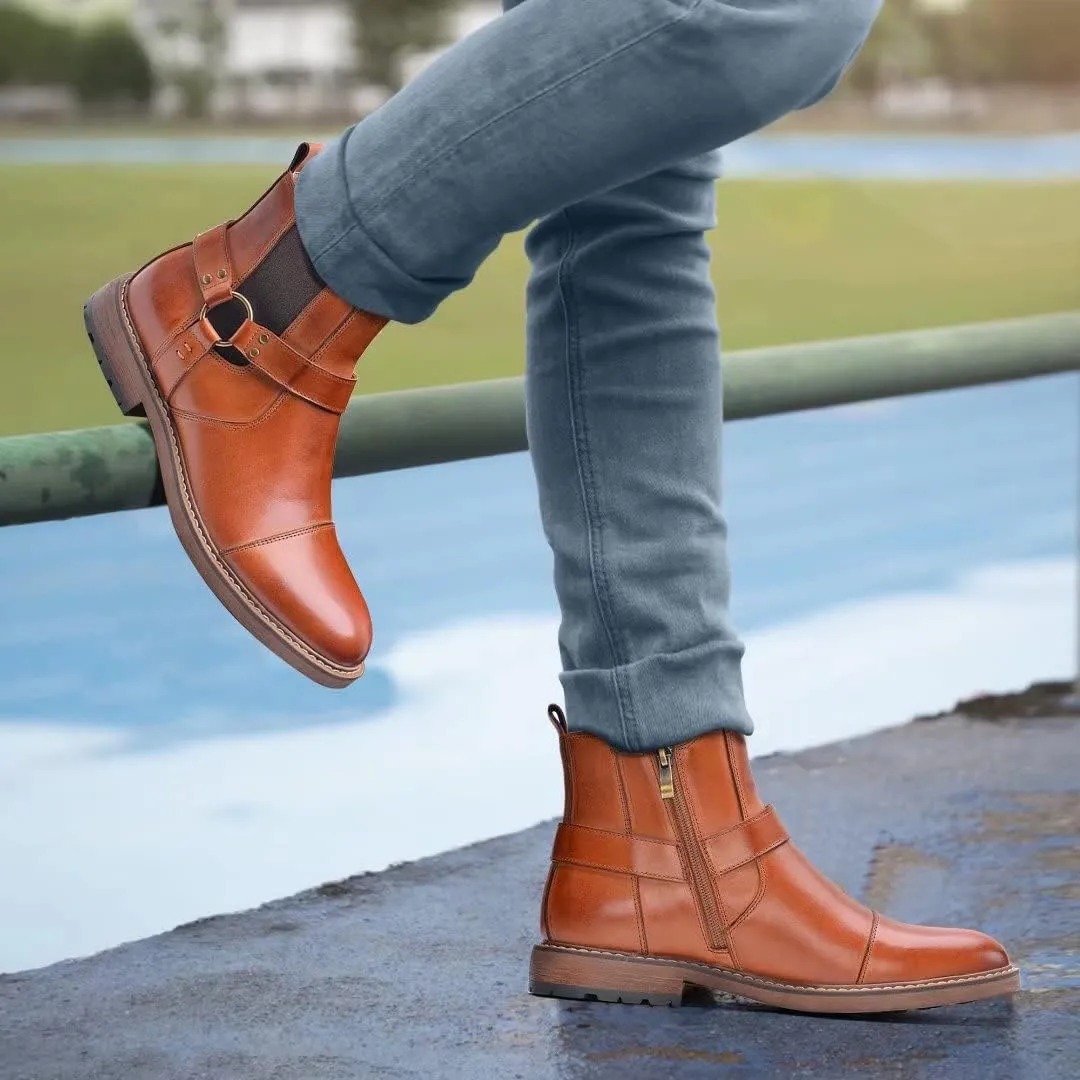 Arkbird Chelsea Ankle Boots for Men Genuine Leather Oxford Casual and Formal Dress Boot