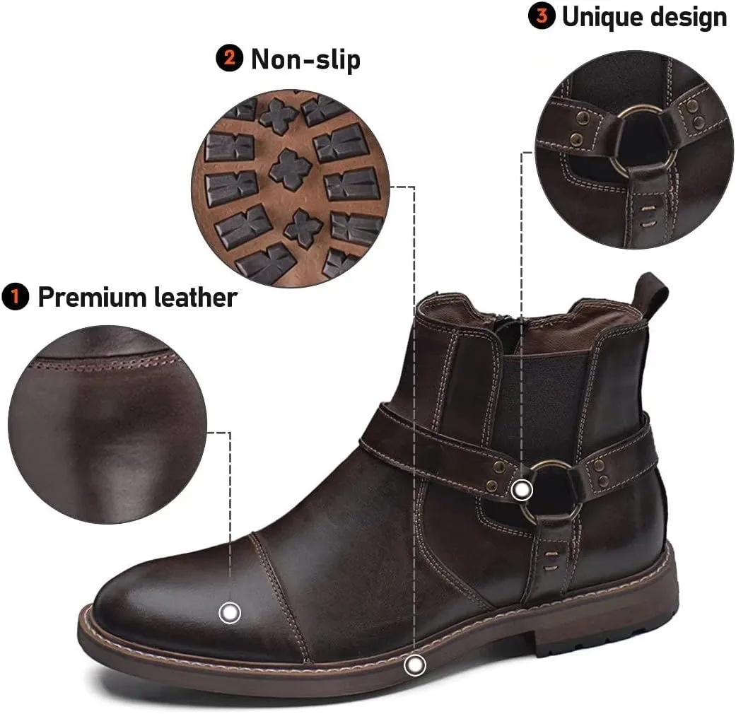 Arkbird Chelsea Ankle Boots for Men Genuine Leather Oxford Casual and Formal Dress Boot
