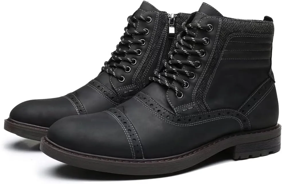 Arkbird Mens Chelsea Boots, Stylish and Comfort Leather Chukka Ankle Boots with Zipper