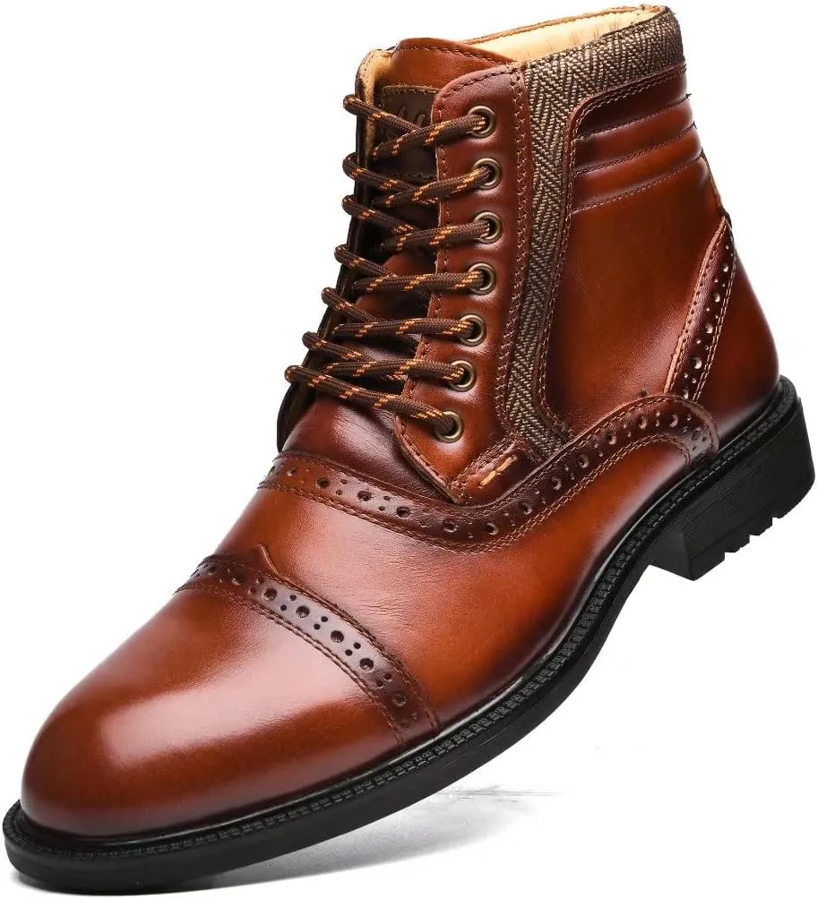 Arkbird Mens Chelsea Boots, Stylish and Comfort Leather Chukka Ankle Boots with Zipper