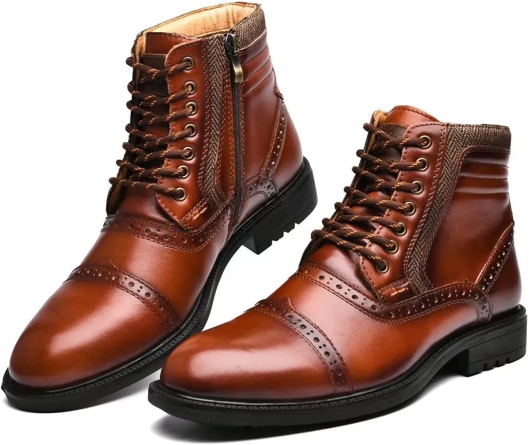Arkbird Mens Chelsea Boots, Stylish and Comfort Leather Chukka Ankle Boots with Zipper