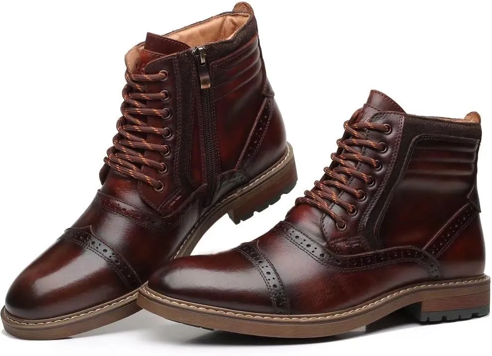 Arkbird Mens Chelsea Boots, Stylish and Comfort Leather Chukka Ankle Boots with Zipper