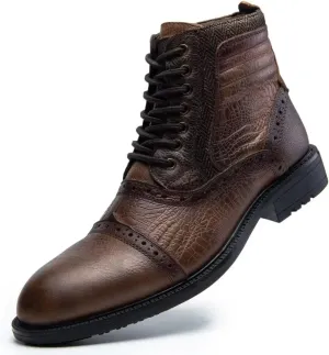 Arkbird Mens Chelsea Boots, Stylish and Comfort Leather Chukka Ankle Boots with Zipper
