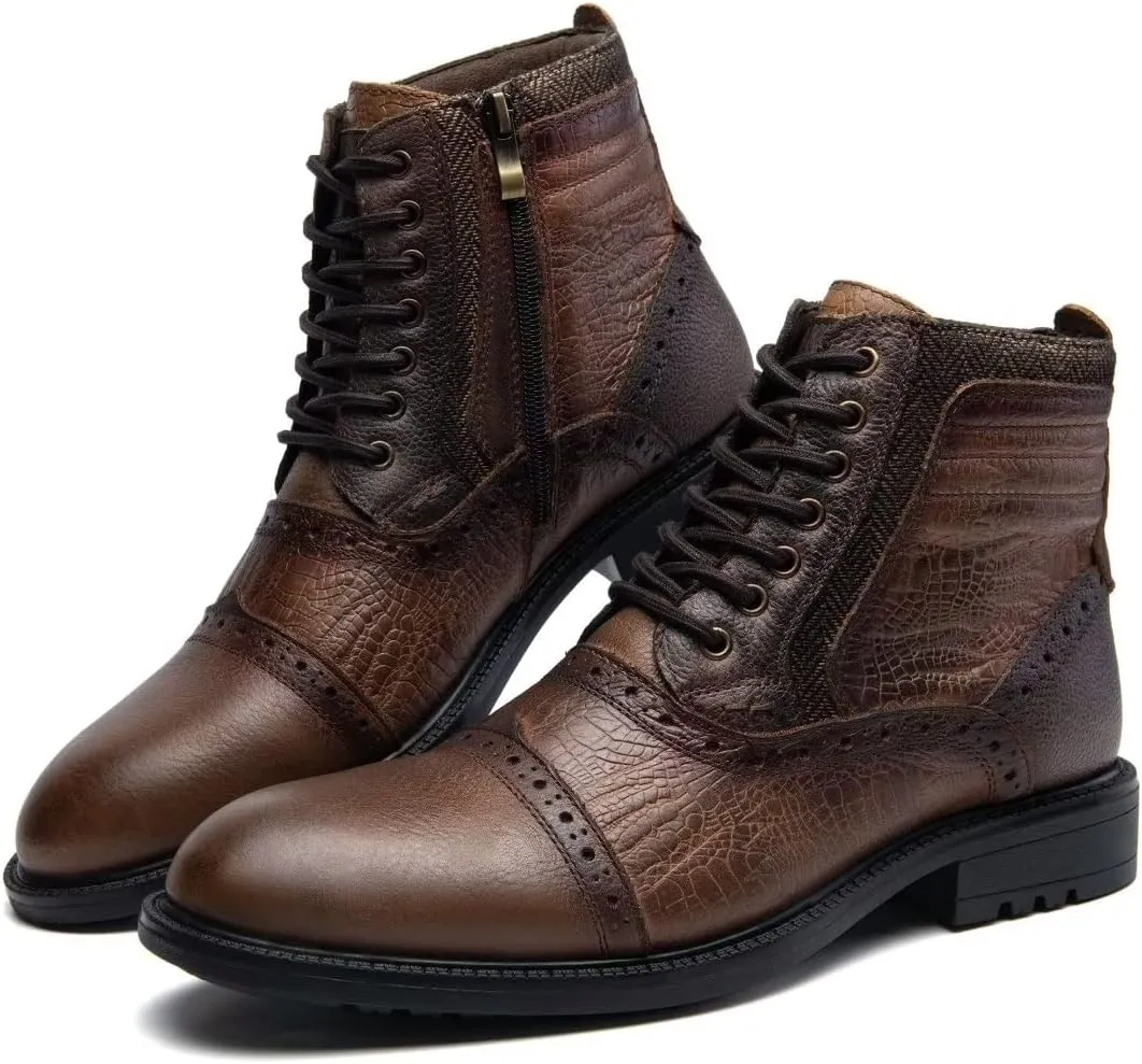 Arkbird Mens Chelsea Boots, Stylish and Comfort Leather Chukka Ankle Boots with Zipper