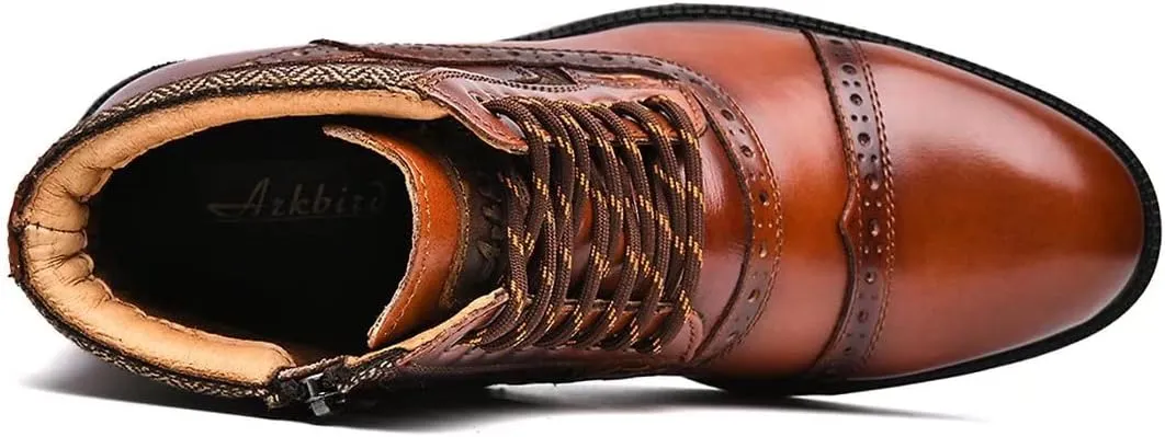 Arkbird Mens Chelsea Boots, Stylish and Comfort Leather Chukka Ankle Boots with Zipper
