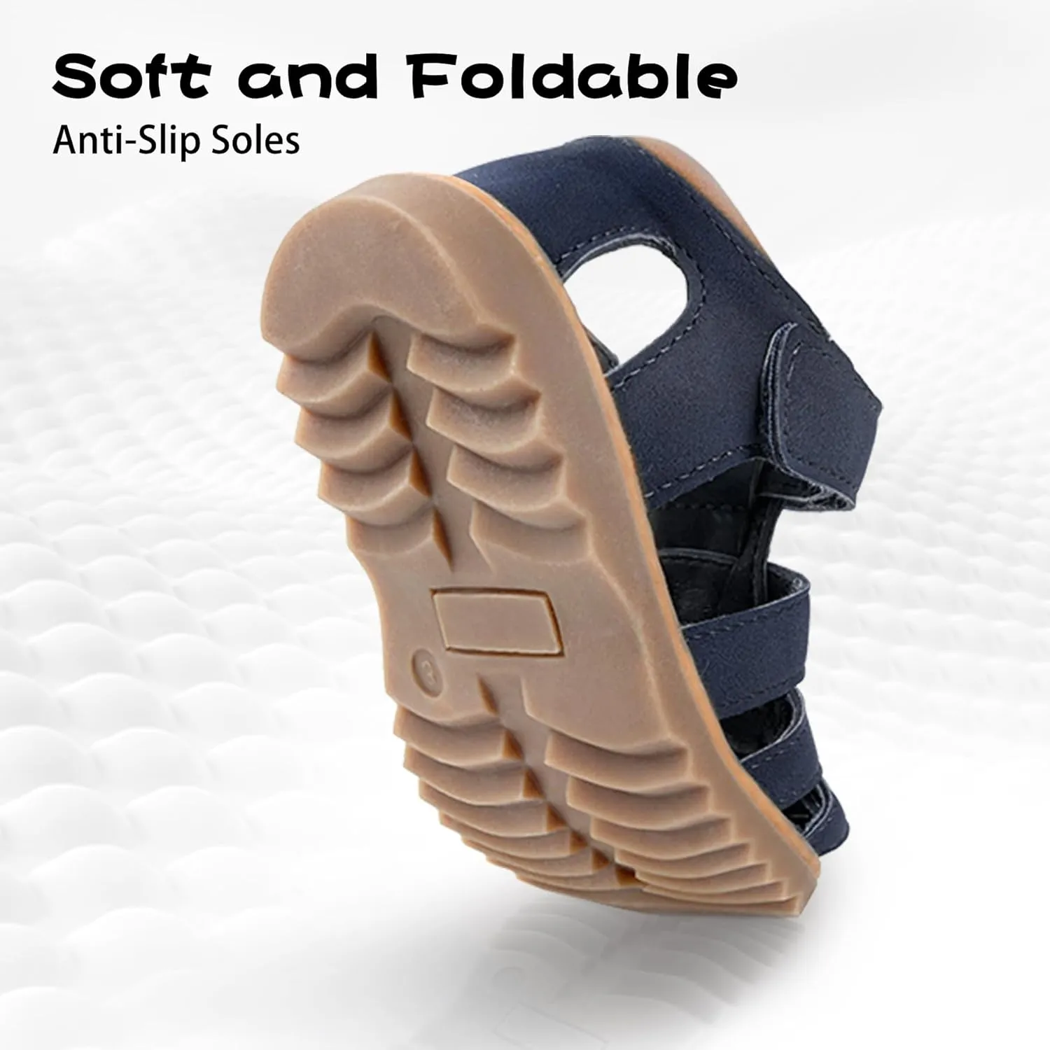 Baby Boys Girls Closed Toe Summer Sandals Lightweight Non-Slip Soft Sole Leather Athletic Sandals Outdoor Toddler First Walking Shoes