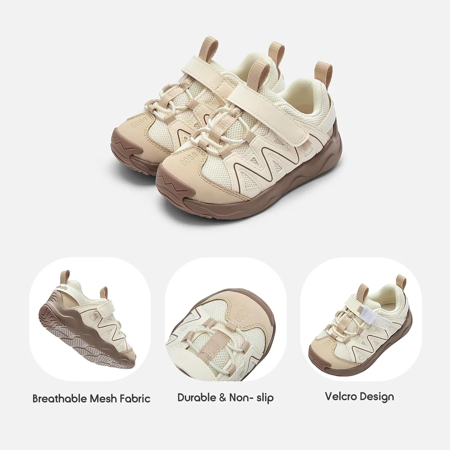 Balabala Toddler Shoes Boys Girls Barefoot Kids Breathable Walking Running Tennis Shoes Slip on Sneakers Lightweight Outdoor