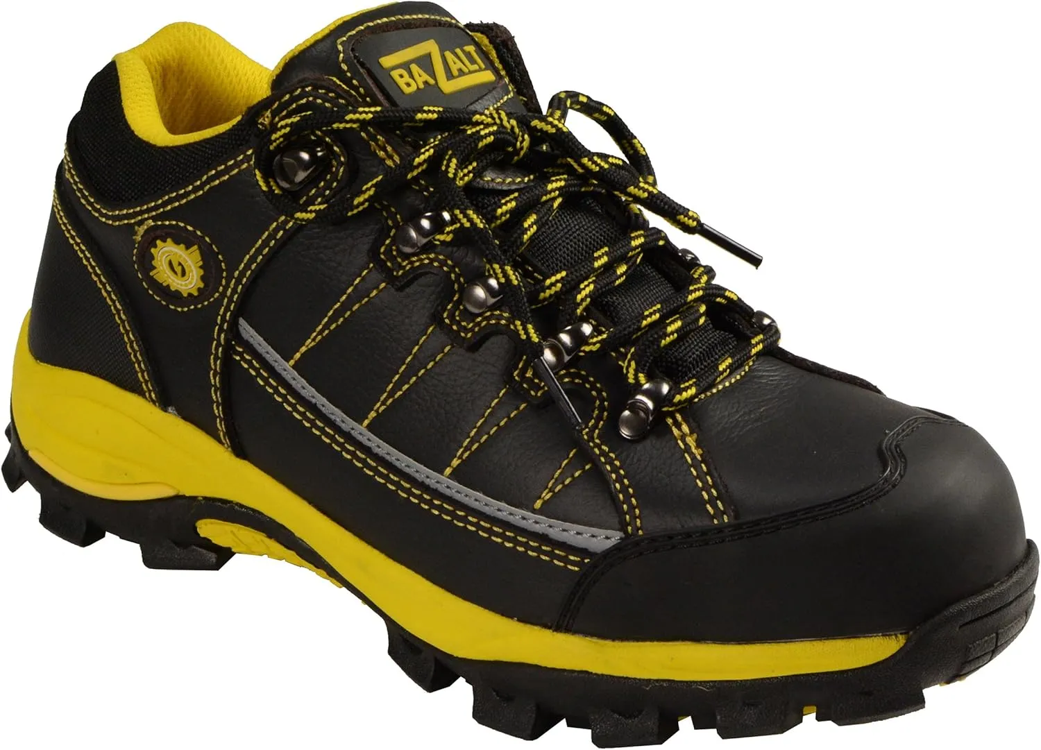 Bazalt MBM9120 Men's Black and Yellow Water and Frost Proof Leather Outdoor Lace-Up Shoes - 8