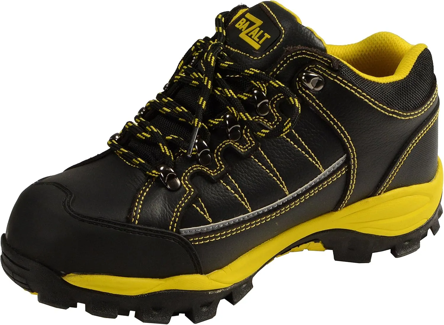 Bazalt MBM9120 Men's Black and Yellow Water and Frost Proof Leather Outdoor Lace-Up Shoes - 8