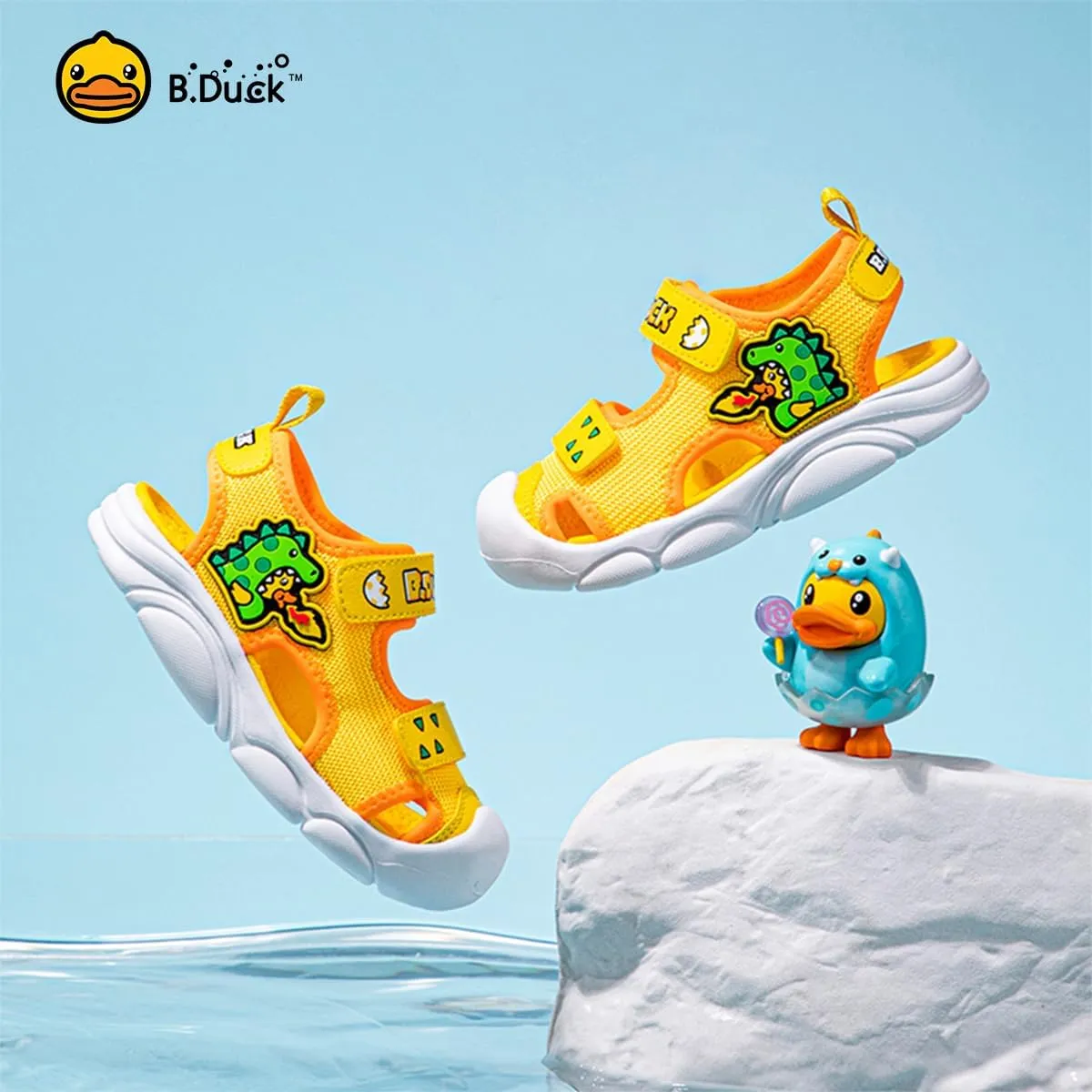 B.Duck Dinosaur Sandals Toddler Boys Girls Shoes Lightweight Anti-Slip Sneakers for Kids