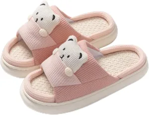 Bear Slippers Women's Cute Home Slippers Room Bear Cotton Sandals Home Use Cute Indoor Outdoor Soft Slippers