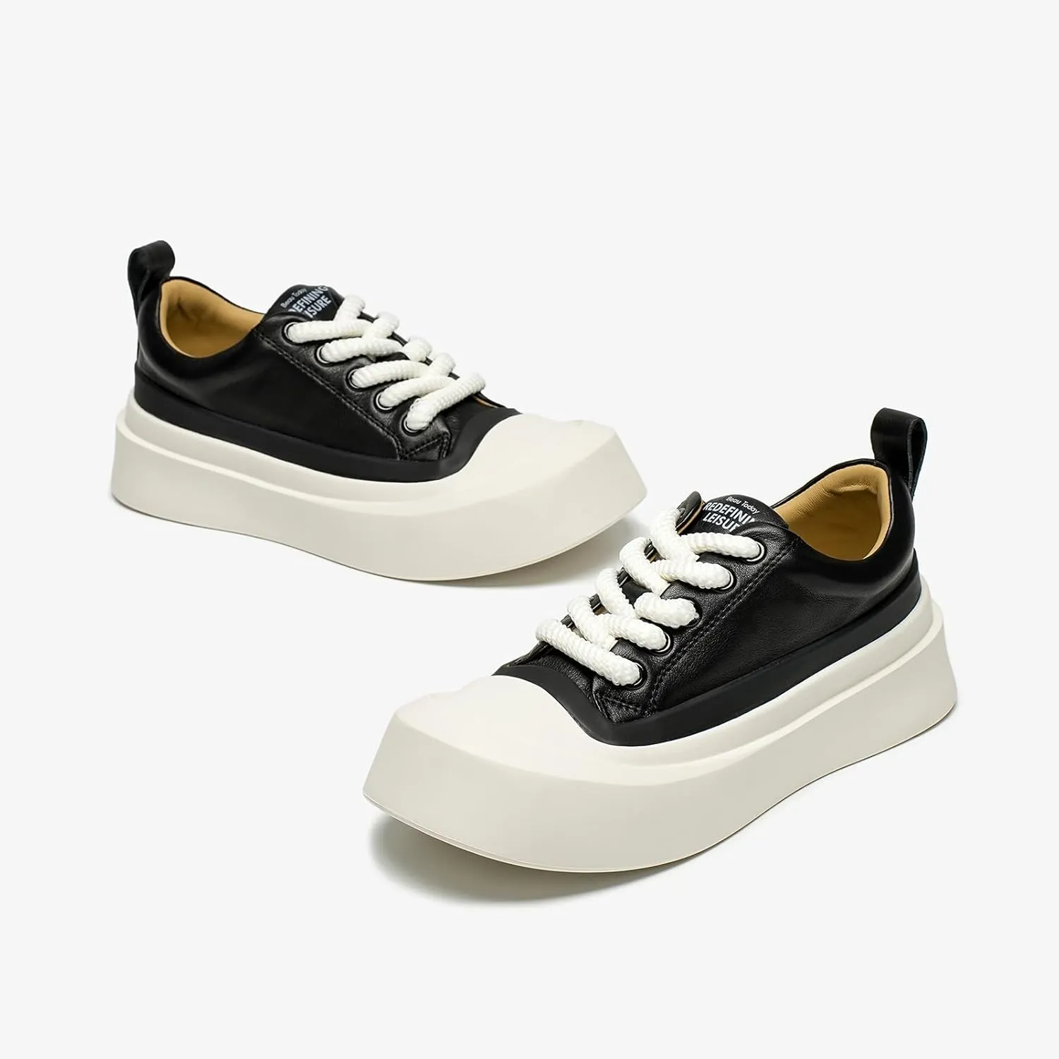 BEAU TODAY Platform Sneakers for Women, Womens Fashion Sneakers, Breathable Comfort Casual Tennis Shoes, Lightweight Lace-up Shoes for Travel Gym Work