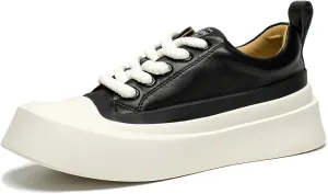 BEAU TODAY Platform Sneakers for Women, Womens Fashion Sneakers, Breathable Comfort Casual Tennis Shoes, Lightweight Lace-up Shoes for Travel Gym Work