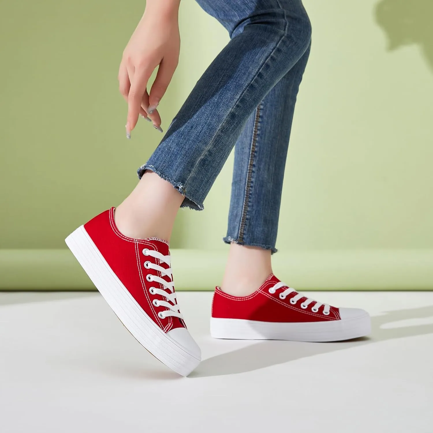 BENPAO Womens White Canvas Sneakers Casual Tennis Shoes for Women Black Fashion Sneakers Comfortable Low Top Walking Shoes