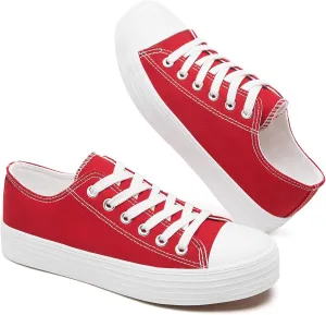 BENPAO Womens White Canvas Sneakers Casual Tennis Shoes for Women Black Fashion Sneakers Comfortable Low Top Walking Shoes