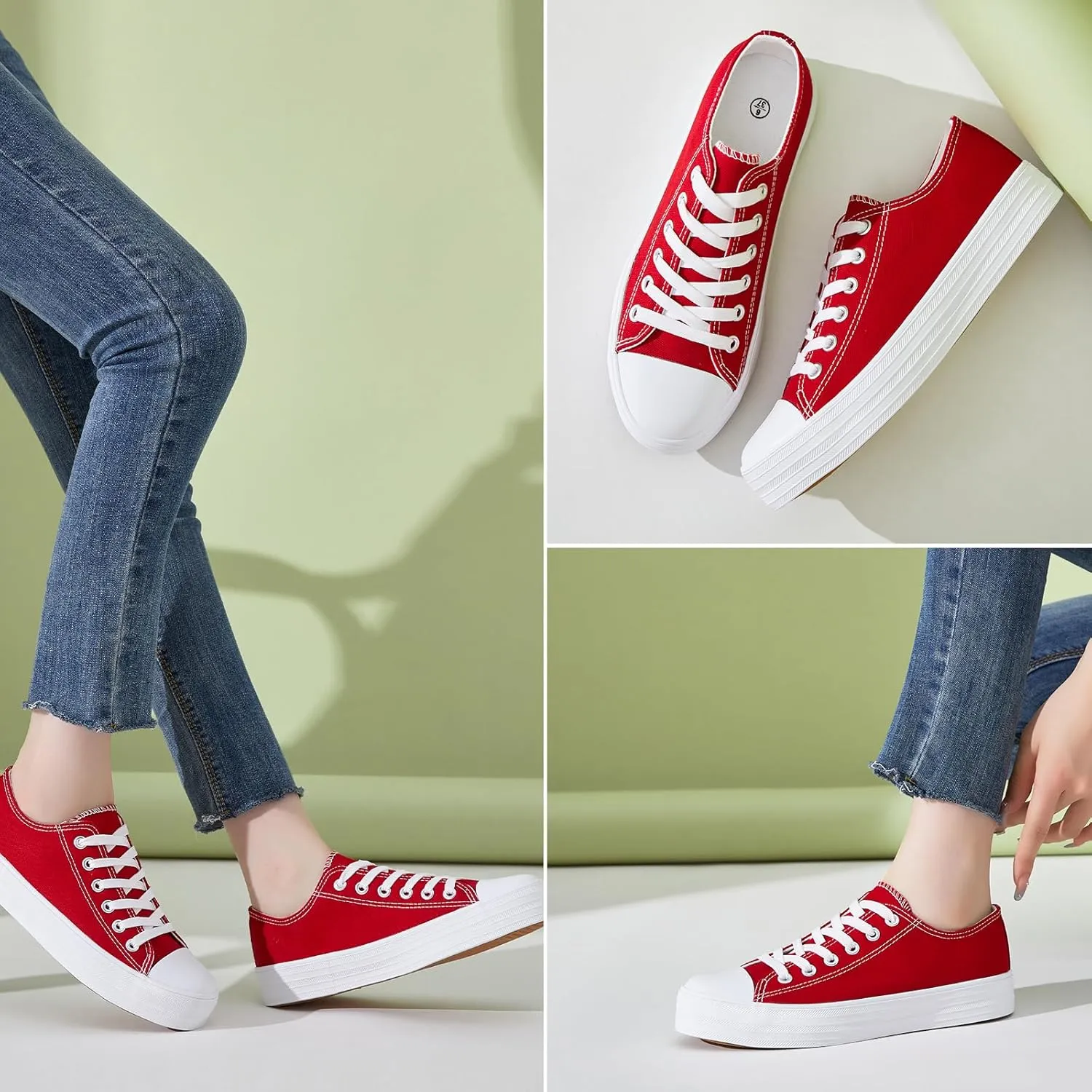 BENPAO Womens White Canvas Sneakers Casual Tennis Shoes for Women Black Fashion Sneakers Comfortable Low Top Walking Shoes