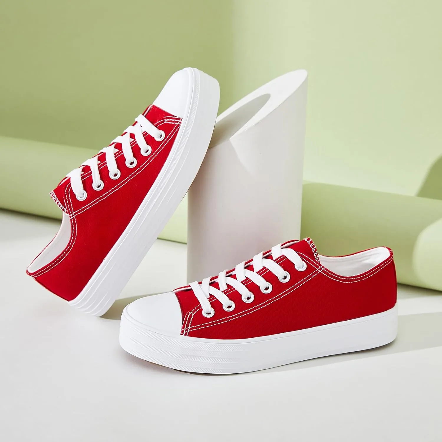 BENPAO Womens White Canvas Sneakers Casual Tennis Shoes for Women Black Fashion Sneakers Comfortable Low Top Walking Shoes