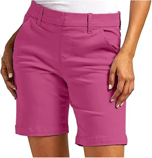 Bermuda Shorts for Women Casual Summer Straight Leg High Waist Chino Shorts Trendy 2025 Beach Vacation Outfits