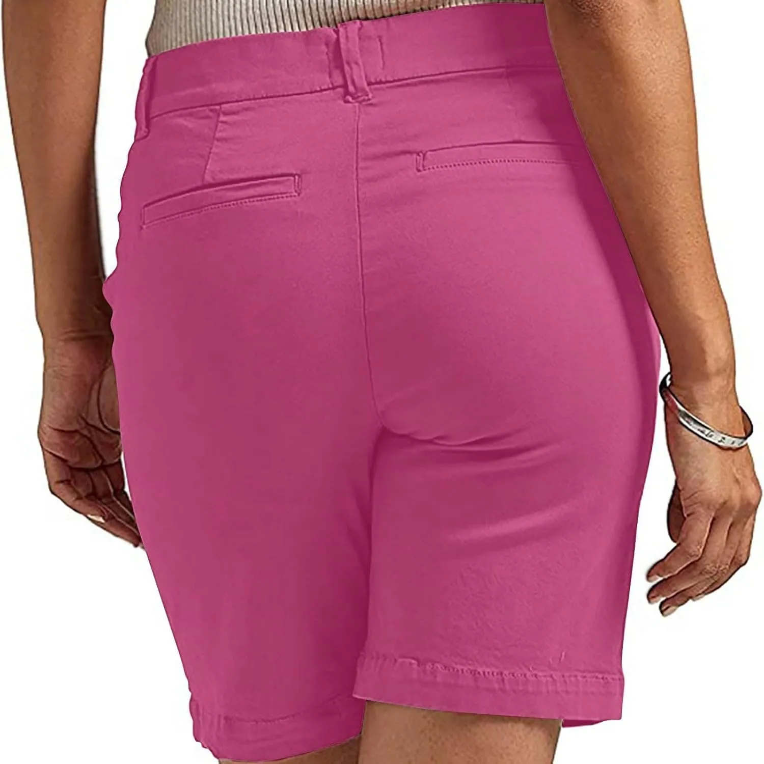 Bermuda Shorts for Women Casual Summer Straight Leg High Waist Chino Shorts Trendy 2025 Beach Vacation Outfits