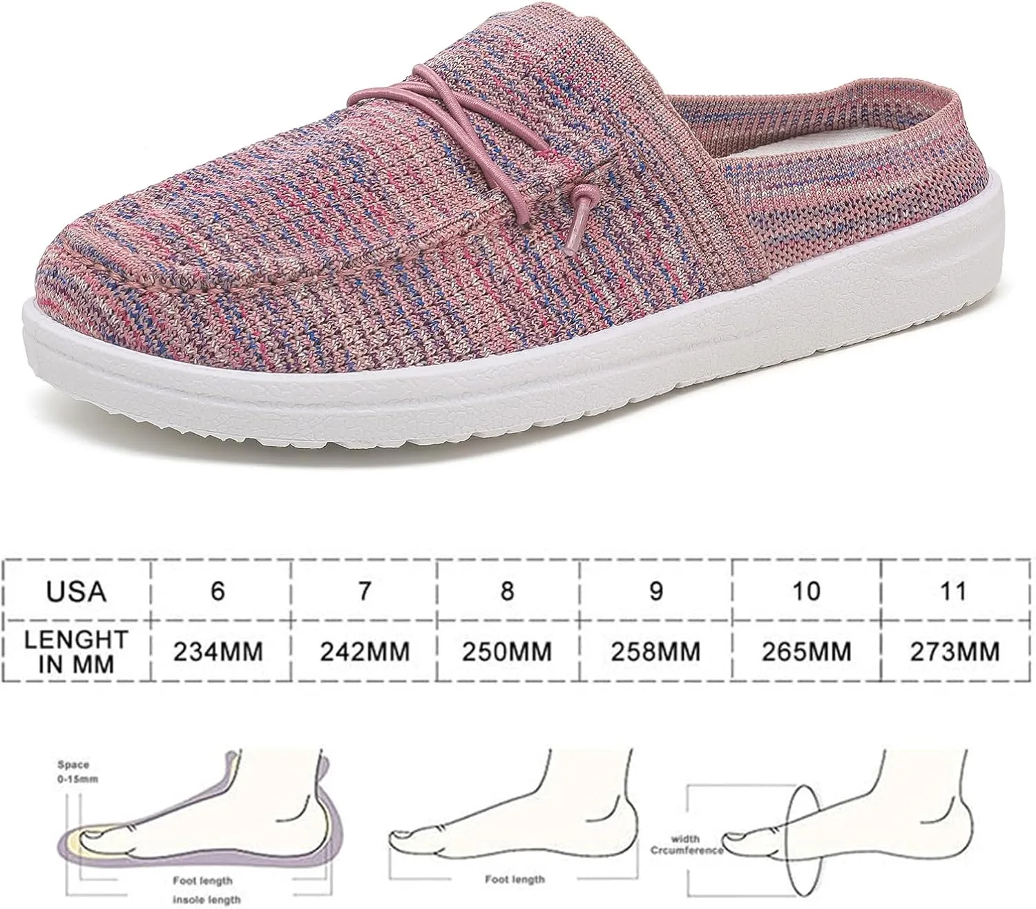 Betrue Women's Lightweight Slip On Loafers Shoes for Women,Breathable Mules Womens Non Slip Loafers Casual Canvas Backless Shoes