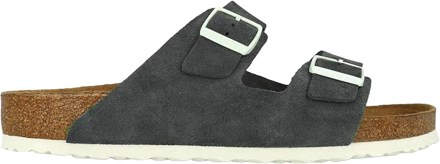 Birkenstock Arizona Soft Footbed Gunmetal Suede Sandals