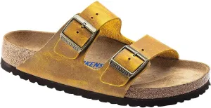 Birkenstock Men's Arizona Soft Footbed Sandals, Ochre, Brown, Tan, 10 Medium US