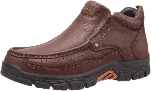 CAMEL CROWN Mens Slip On Loafer Mid-top Leather Casual Walking Shoes Comfortable for Work Office Dress Outdoor