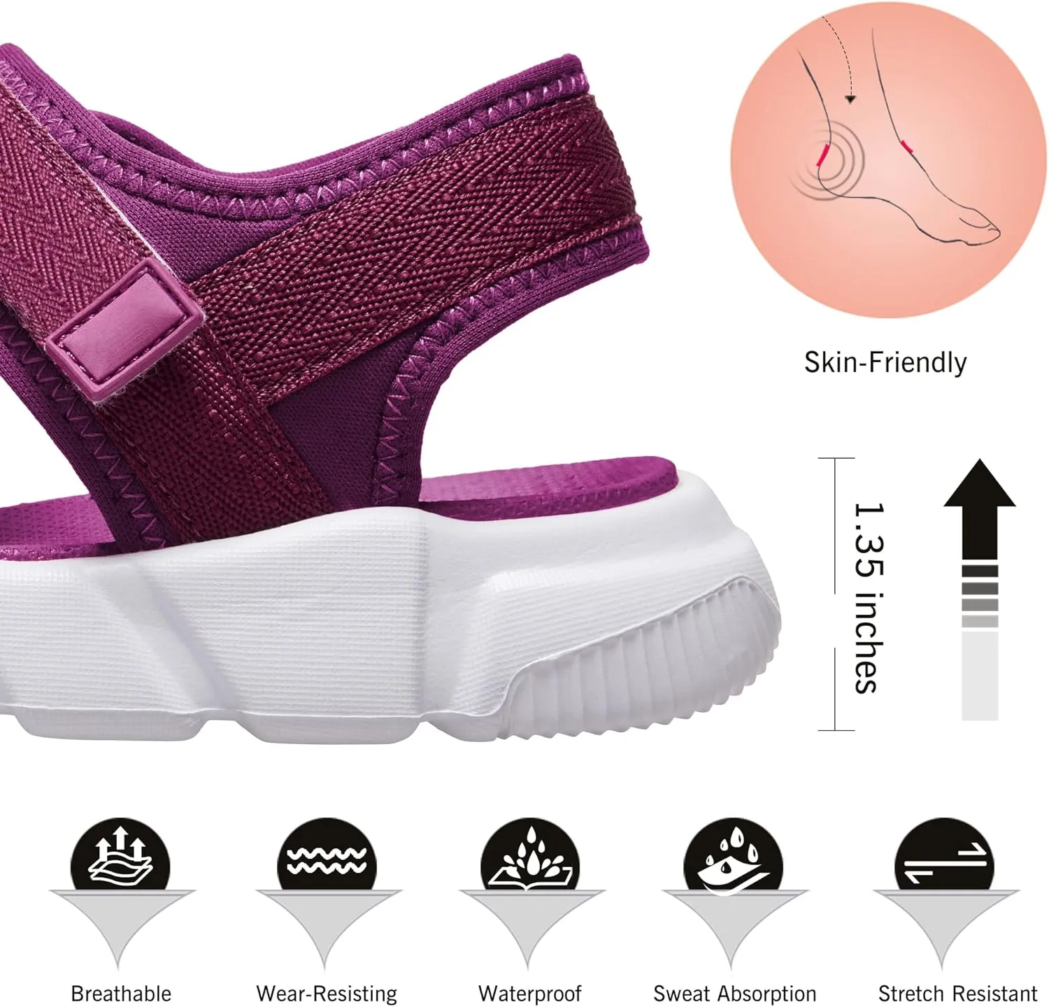 CAMELSPORTS Women Walking Sandals Summer Athletic Sandals Sport Water Shoes Beach for Casual Travel Outdoor