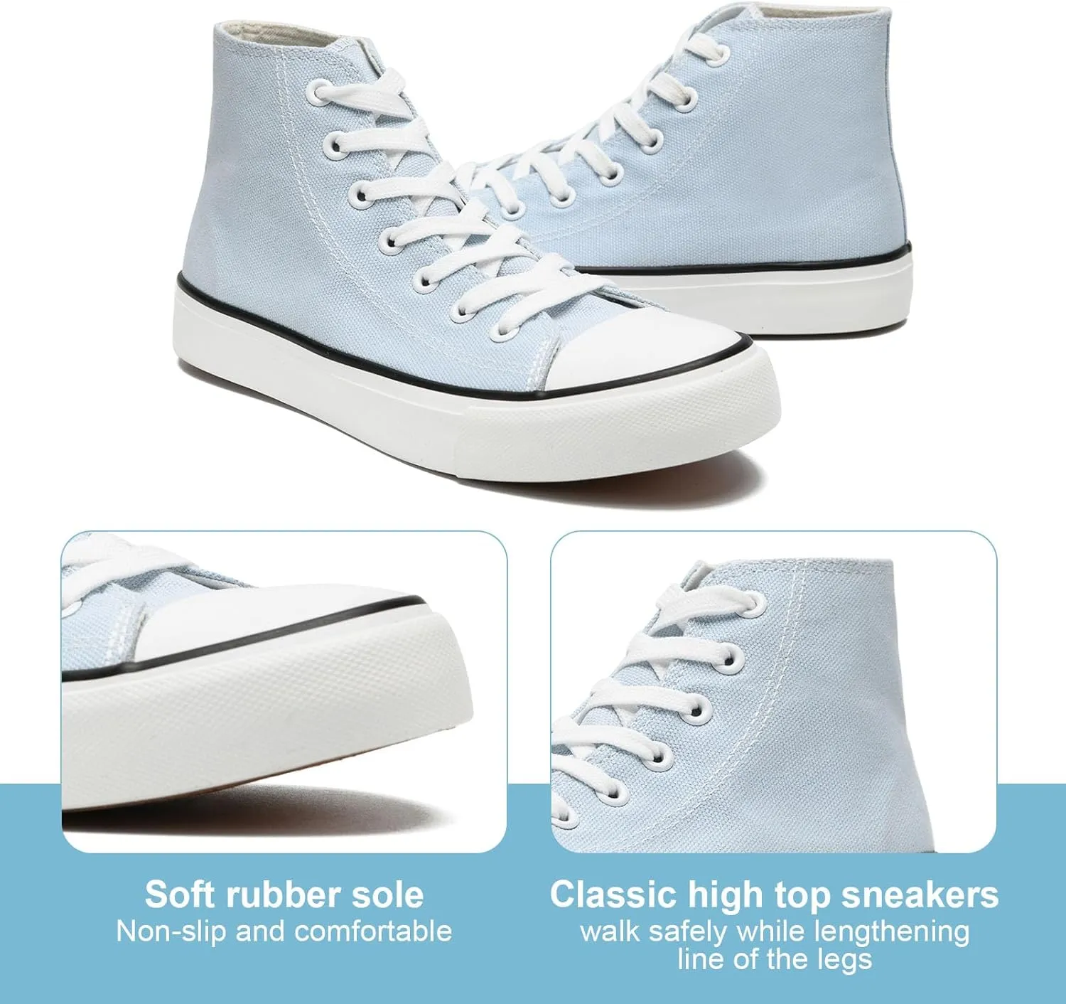 Canvas High Top Sneakers for Women Men Classic Lace Up Canvas Shoes Womens Mens Fashion High Top Sneakers Casual Tennis Walking Shoes