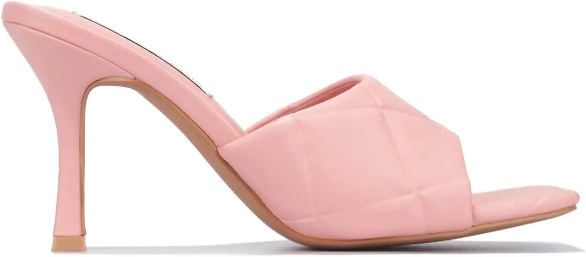 Cape Robbin Rolex Going Hard to Flex Slip ON Mule Heels Black Quilted Mules