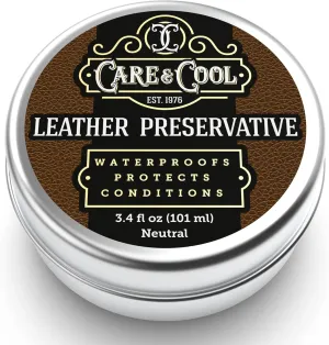 Care & Cool Ultimate Leather Conditioner and Protector (3.4 oz). Waterproofs, Restores, and Heals Your Shoes, Boots, Purses, Jackets, Couch, and Furniture. Setting The Standards Since 1976.