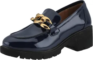 Chunky Loafers Women Platform Loafers for Women Comfort Slip-on Loafers with Chain Faux Leather